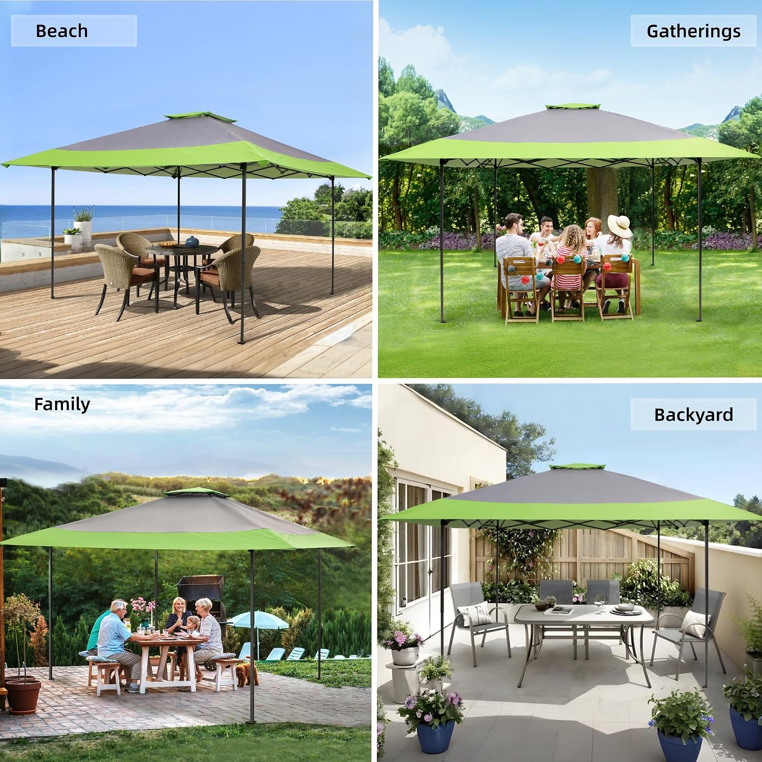 MFSTUDIO 13x13 Pop Up Canopy Tent, Gazebo Shelter Sun Shade Canopies Patio Portable Popup Tents Outdoor for Beach,Parties,Camping, 169 Sq. Ft of Shade