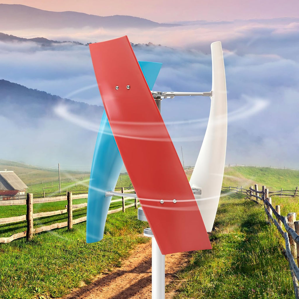Wind Generator, 400W 12V 3 Blade Vertical Wind Turbine Generator Vertical Axis Wind Turbine Vertical Wind Generators Kit Wind Power Generators w/Controller for Home, Business, Ships