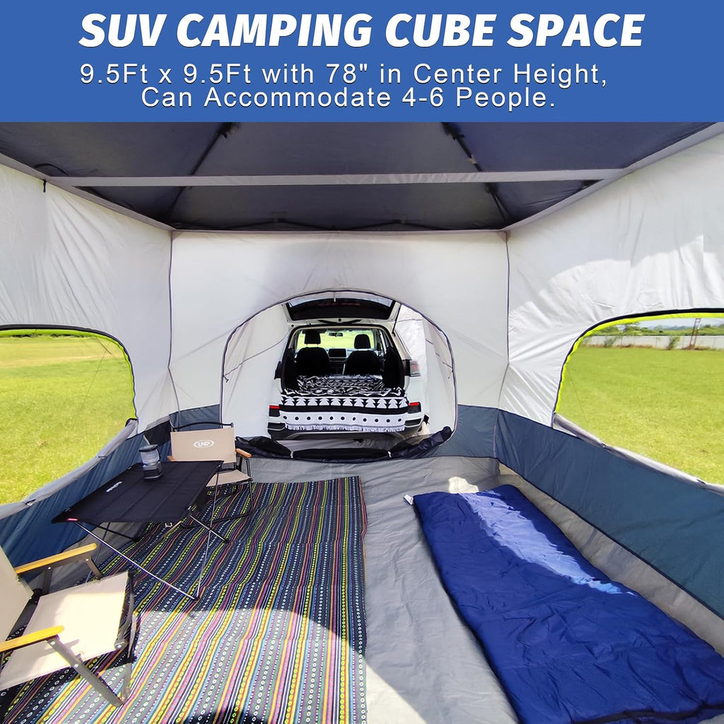 UNP Camping Canopy - Inner Tent - Side Tents - SUV Camping Cube for 10' x 10' Pop Up Canopies (Canopy Pole/Shelter NOT Included) (Dark Blue-SUV Cube Tent)