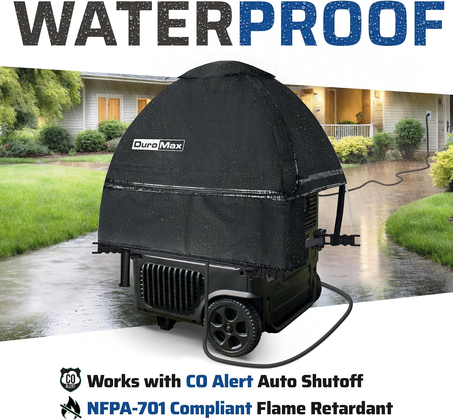 DuroMax DMX-GTV Inverter Generator Running Cover – Weatherproof Vinyl Canopy for Inverter Generators, Fire- & Wind-Resistant, Universal Fit Protection