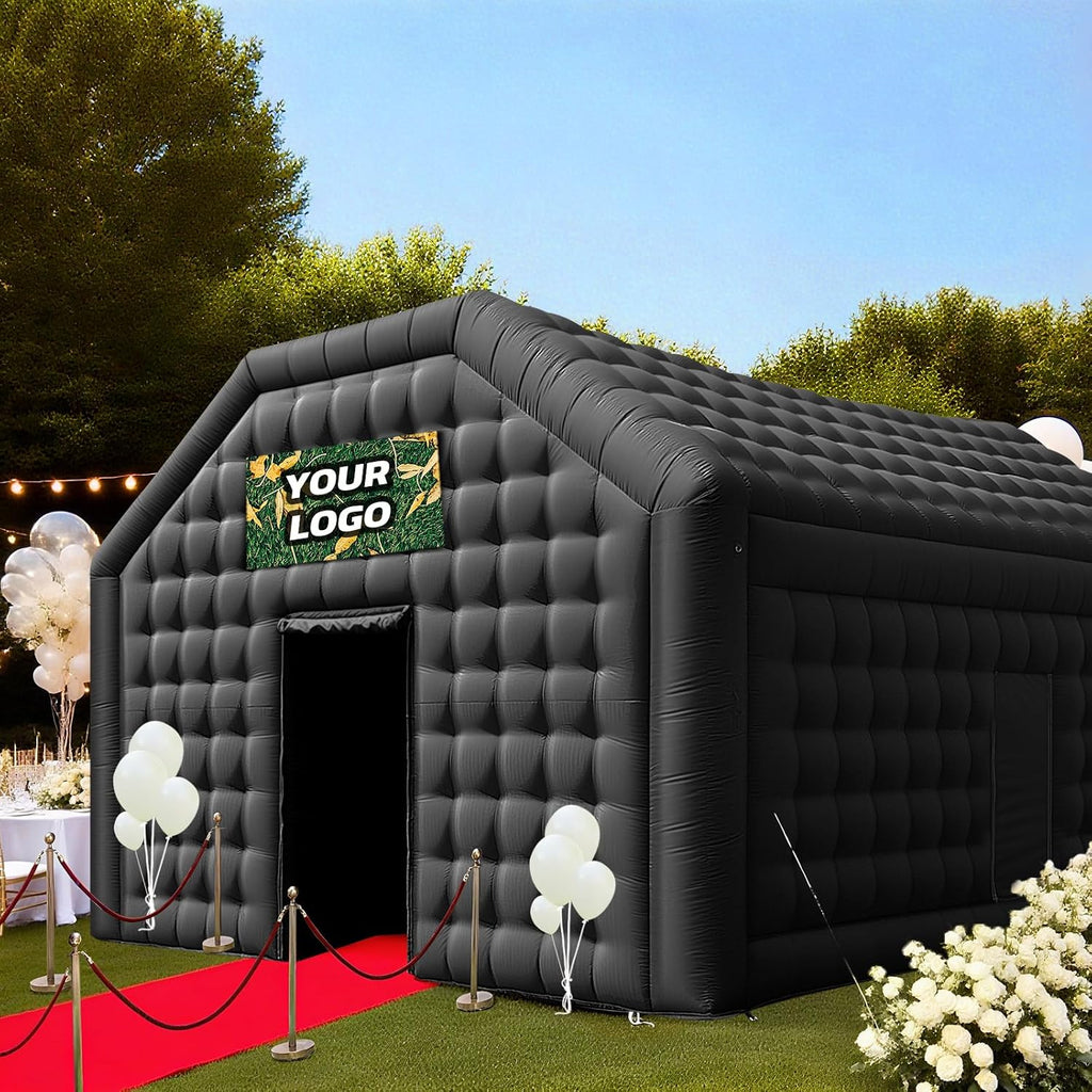Large Inflatable Nightclub Tent 20X16.5X12Ft with Blower, Black Party Tent, Gazebo Event House for Wedding, Backyard Party, Birthday Celebration