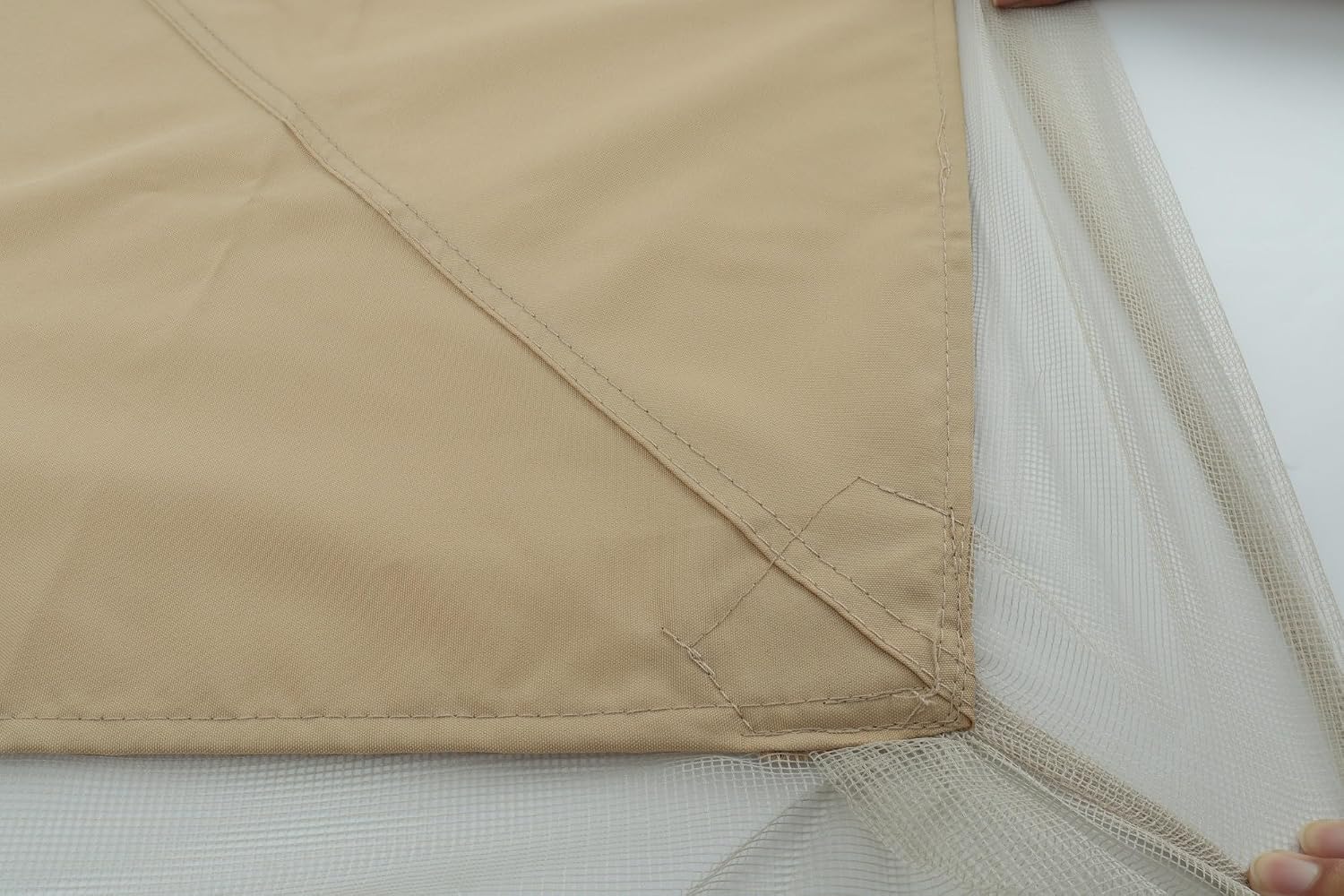 10x12 Ft Outdoor Patio Gazebo Replacement Canopy, Double Tiered Roof Top Cover, UV Protection & Waterproof Fabric, Fits 10x12 Gazebo Frame, Khaki (Frame Not Included)