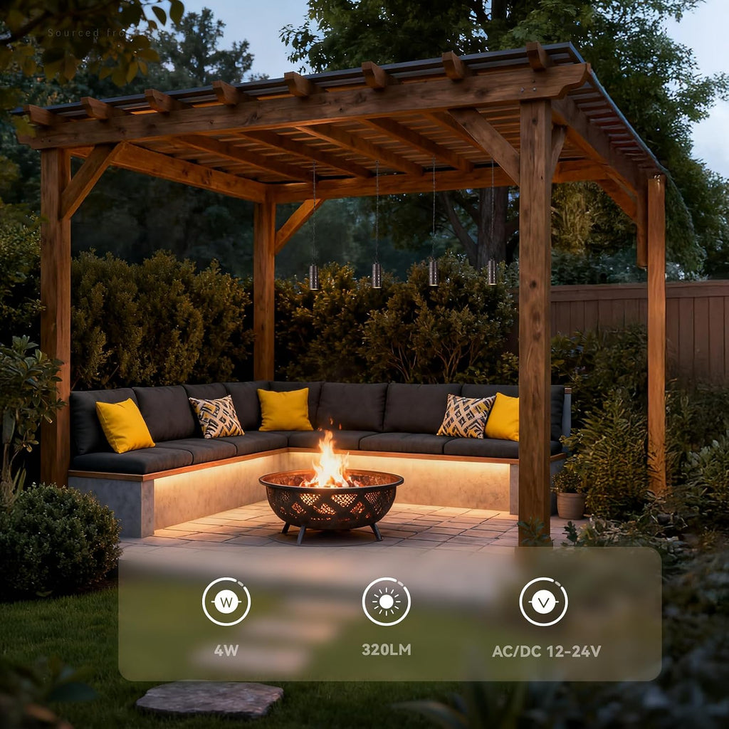 LEONLITE 8-Pack 5CCT Low Voltage Hanging Lights Outdoor, LED Landscape Pendant Lights, ETL Listed, 12V Hanging Tree Light for Gazebo, Pergola, Garden, Aluminum, IP65, Oil Rubbed Bronze