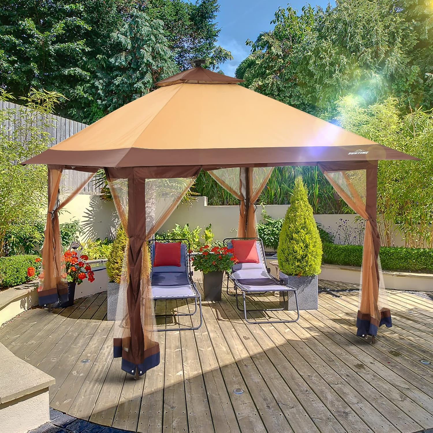 Suntime Pop Up Gazebo Polyester Canopy Tent