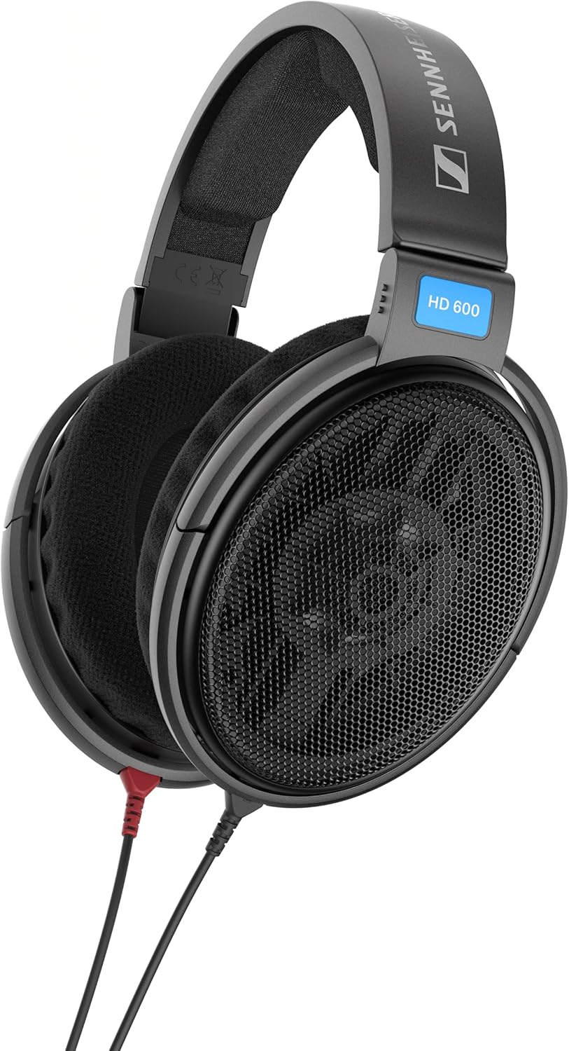 Sennheiser HD 600 - Audiophile Open-Back Dynamic Wired Headphones Over Ear with Natural Soundstage and Premium Comfort for Music Lovers, Open Metal Earpiece Covers, Black