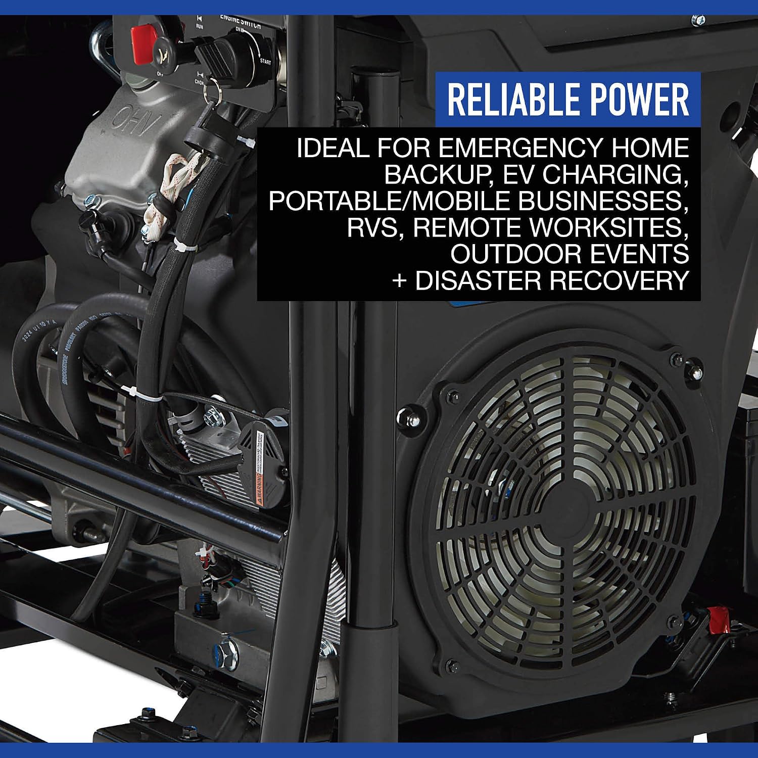 Powerhorse Portable Generator, 27,000 Surge Watts, 18,000 Rated Watts, 120/240V, Dual Fuel, Electric Start, CO Shutdown
