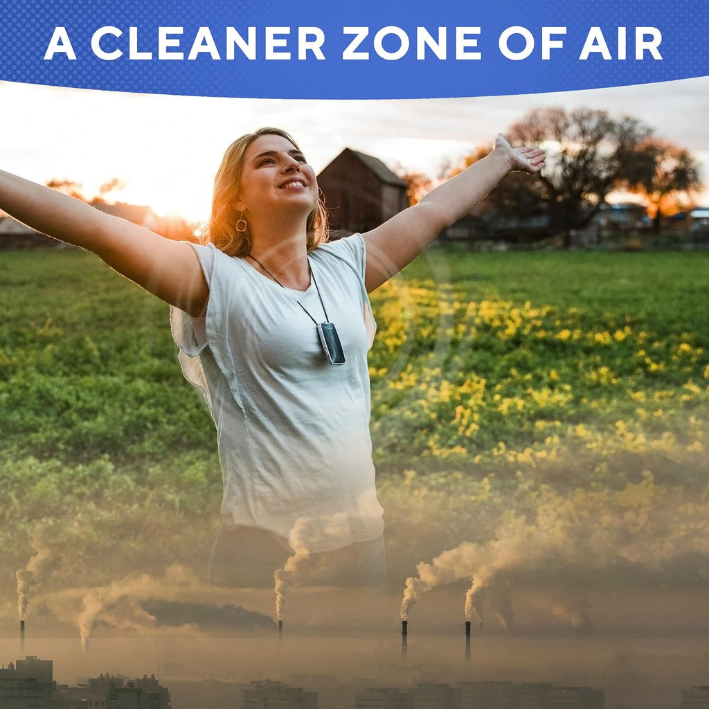 Personal Air Purifier Wearable Necklace - Portable Ionizer for Travel, Office & Pollution Protection – Silent, Filterless, USB Rechargeable Air Cleaner