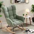 GarveeHome Rocking Chair Nursery, Teddy Upholstered Glider Chair with High Backrest, Armrest and Side Pockets, Modern Comfy Accent Armchair Reading Chair for Bedroom, Living Room