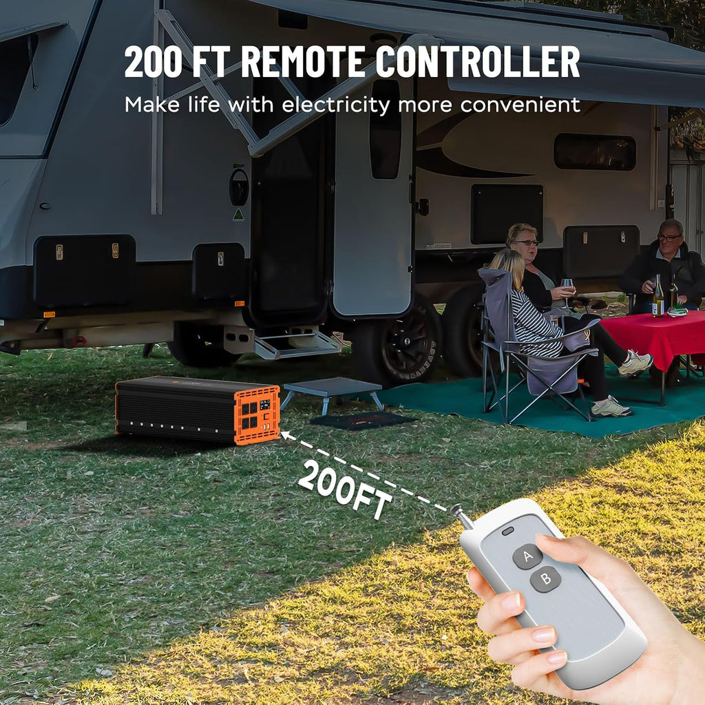 4000 Watt Power Inverter 12V DC to 110V/120V AC Converter Peak Power 8000W Car Inverter with LCD Display 4 AC Outlets, 2 USB & Type-C Port for RV,Truck,Off-Grid Solar System with Remote Controller
