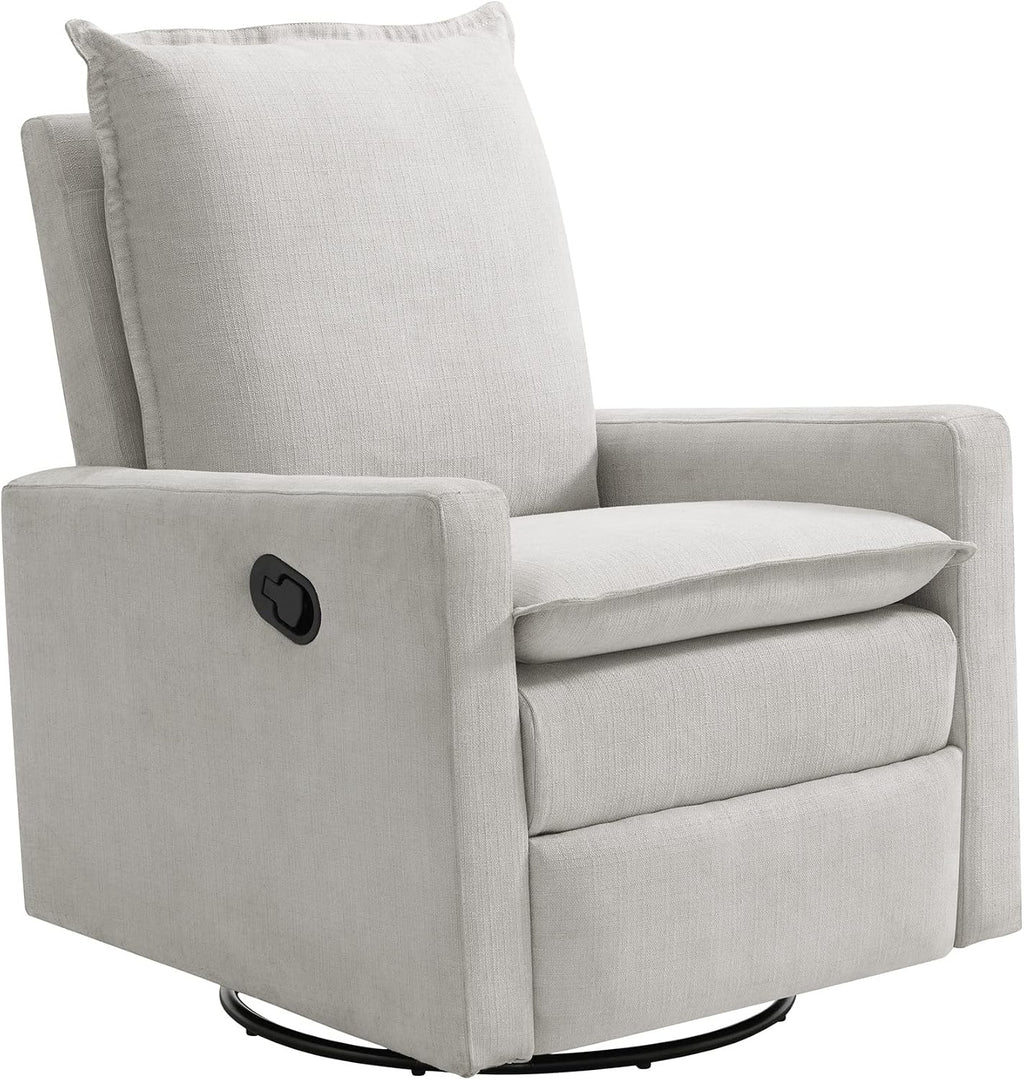 Oxford Baby Uptown Upholstered Glider Recliner Rocking Chair 360° Swivel for Nursery and Living Room - Sand