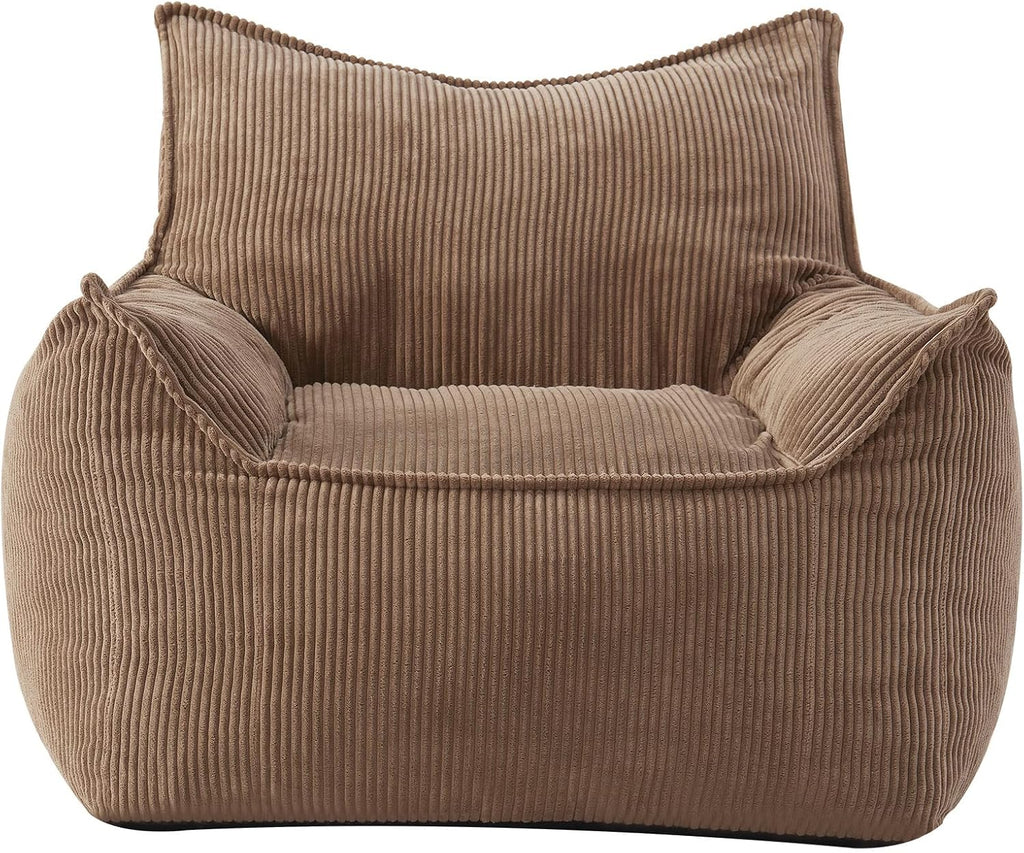 EBENCHICO Giant Bean Bag Chair Sofa for Adults Teens, Comfy Corduroy Large Bean Bag Chairs with Armrests for Bedroom Living Room, Adult BeanBag Lazy Sofa Couch Chairs with Filler Included