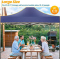 COBIZI 10x10 Heavy Duty Pop Up Canopy Tent for Event Commercial Instant Canopy with 4 Sidewalls, Portable Vendor Outdoor Tent for Parties，Backyard, Camping, Waterproof UPF50+, Dark Blue
