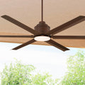 Casa Vieja 65' Ultra Breeze Modern Industrial Outdoor Ceiling Fan with Dimmable LED Light Remote Control Oil Rubbed Bronze Wet Rated for Patio Exterior House Home Porch Gazebo Garage - 6' Downrod