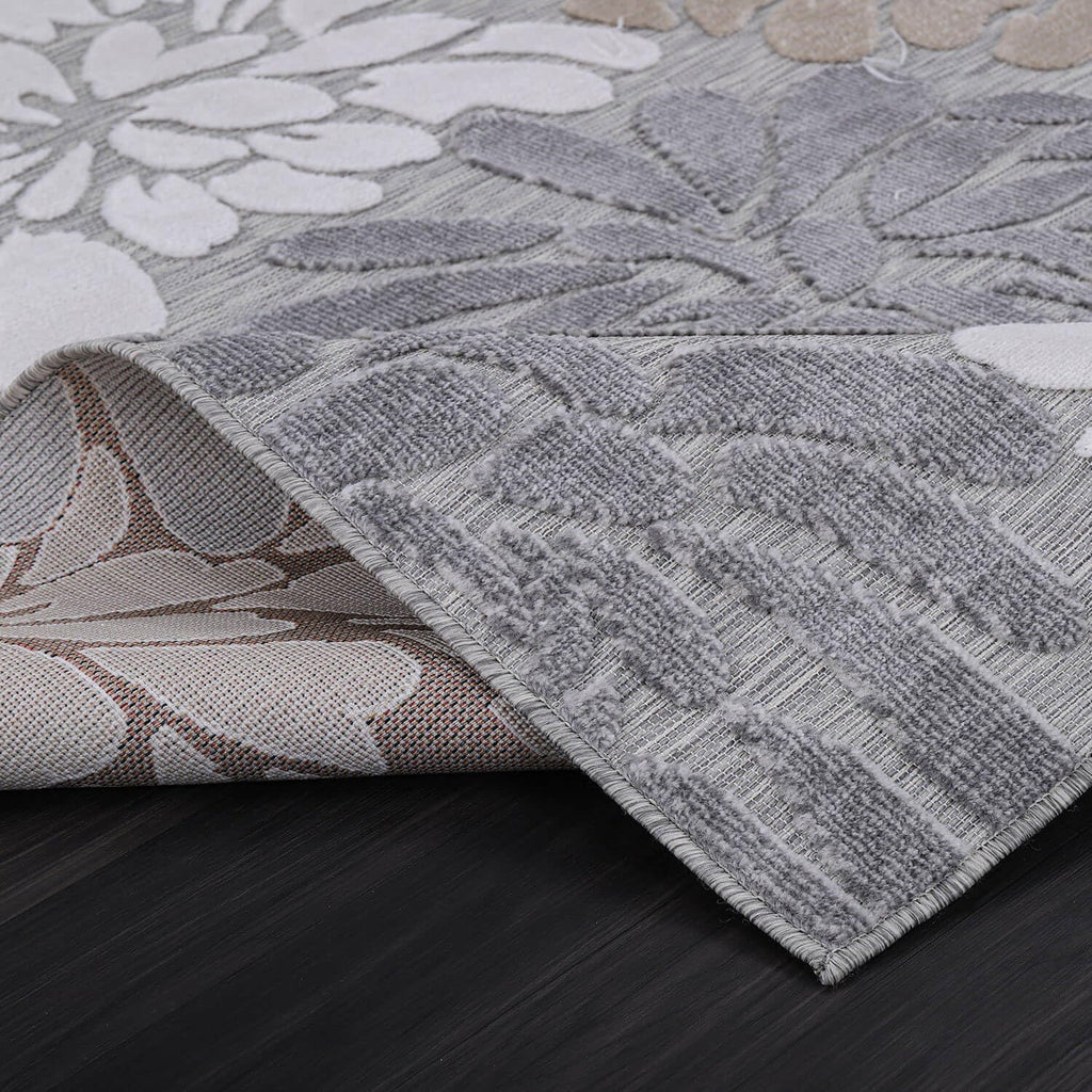 Luul Home Floral Indoor Outdoor Rugs 9x12 Large Area Rug for Living Room, Patio Decor, Kitchen, and Entryway Rug, Washable Stain Resistant Outside Carpet Beige 9 x 12