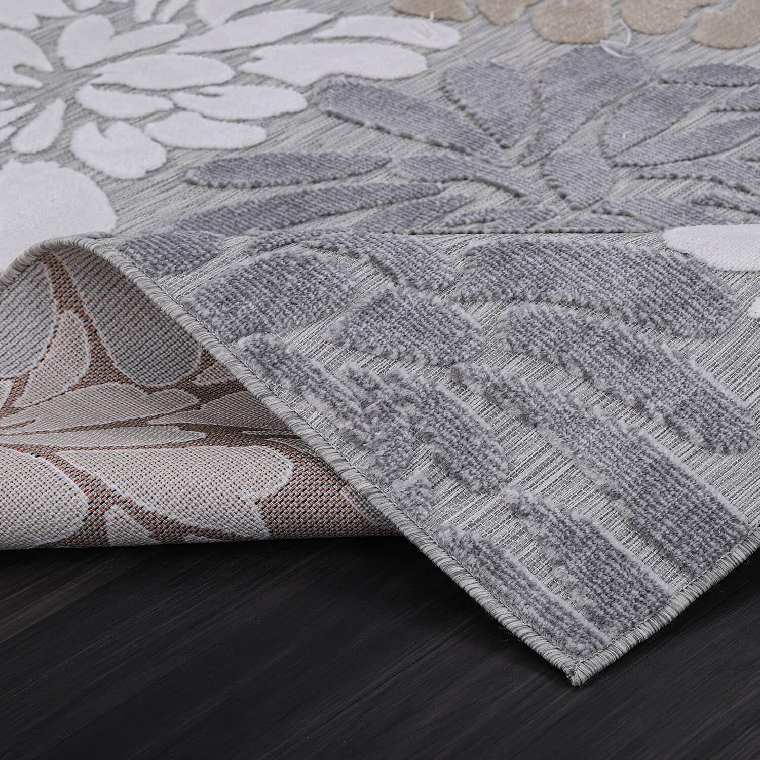 Luul Home Floral Indoor Outdoor Rugs 9x12 Large Area Rug for Living Room, Patio Decor, Kitchen, and Entryway Rug, Washable Stain Resistant Outside Carpet Beige 9 x 12