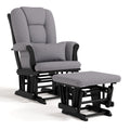 Storkcraft Tuscany Custom Glider and Ottoman with Free Lumbar Pillow (Black/Slate Gray Swirl) - Cleanable Upholstered Comfort Rocking Nursery Chair with Ottoman