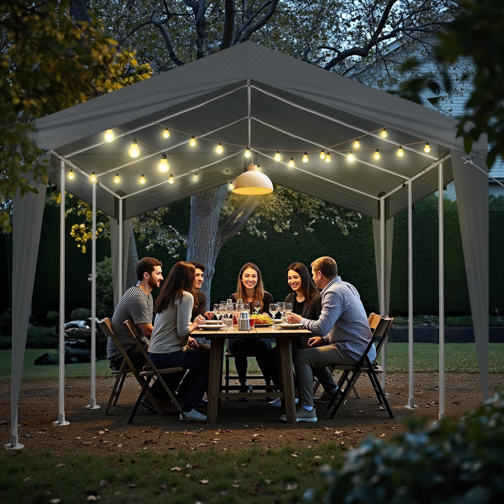 12x20ft Heavy Duty Waterproof Carport Tents,Outdoor Carport Car Canopy Tent,Sturdy Large Carports Tents,UV Protection Patio Gazebo Canopy Tent,with Metal Frame,for Outside Garden Yard Garage (Grey)