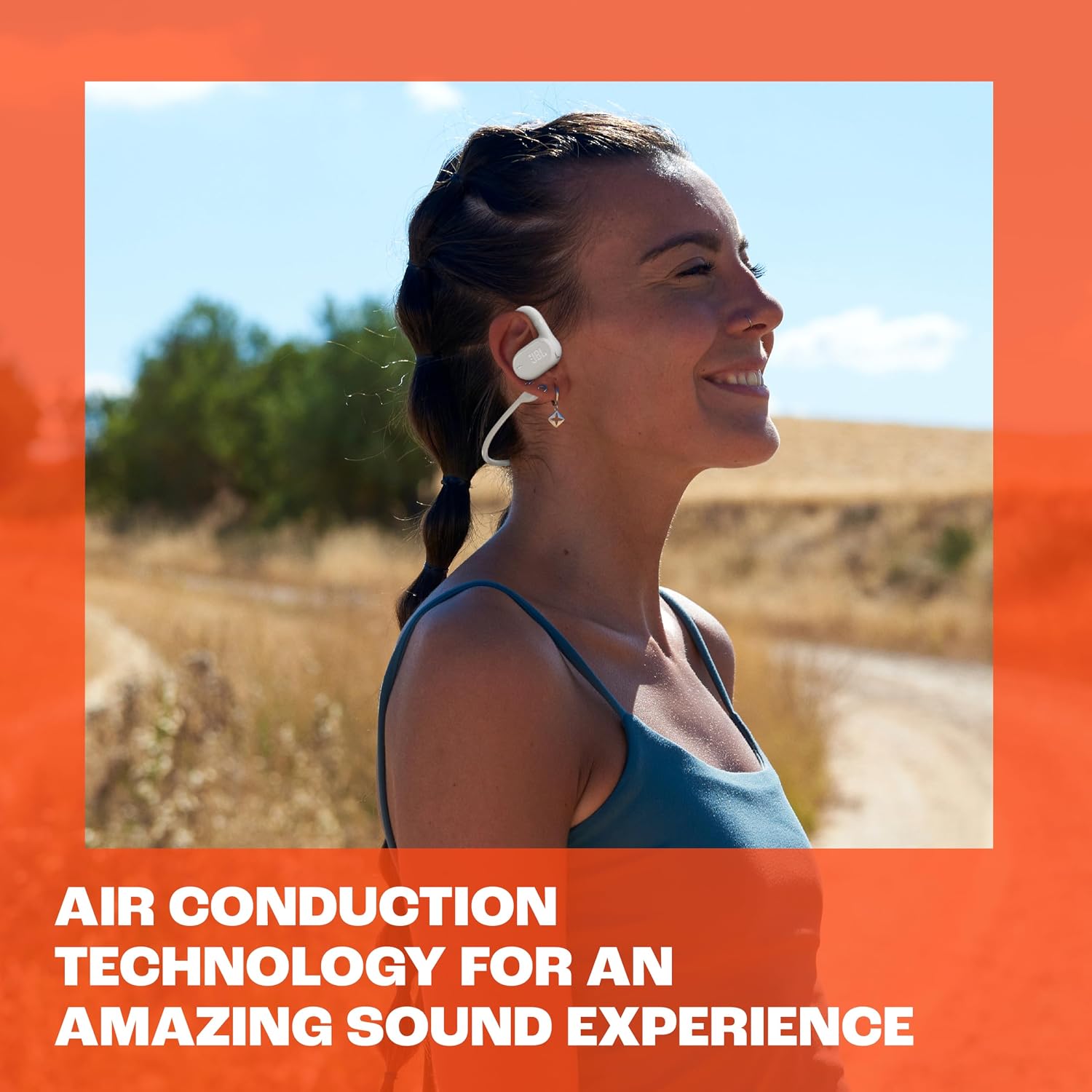 JBL SoundGear Sense - True Wireless Open-Ear Headphones, JBL OpenSound Technology, Splash and dust Resistant, 4 mics for Crisp, Clear Calls, Up to 24 Hours of Battery Life, Plus Speed Charge (White)