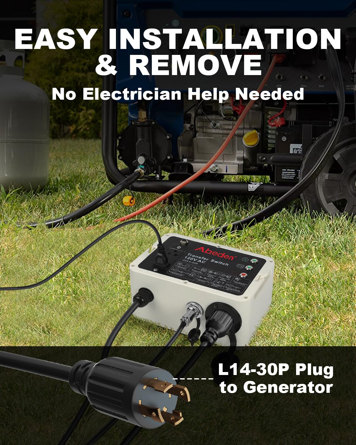 Smart Transfer Switch 120V AC Compatible with Westinghouse Portable Generator, Transfer Switch for Outdoor Backup Power, Works with Sump Pumps, Refrigerators and More – Alternative to Home Standby