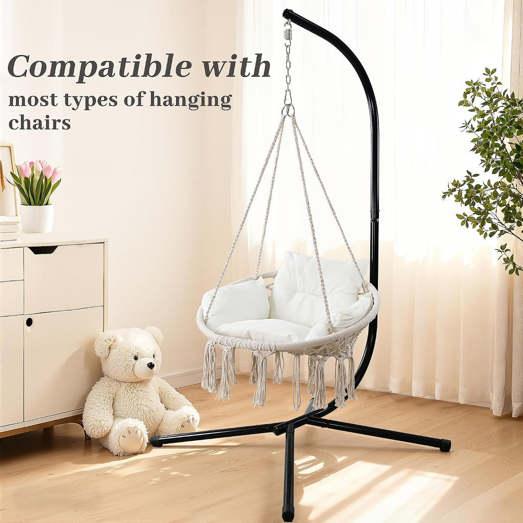 Hammock Stand Heavy Duty Steel - Outdoor Indoor Universal Haning Stand Only for Hammock Chairs, Sensory Swings & Egg Chairs,Supports Up to 350 lbs