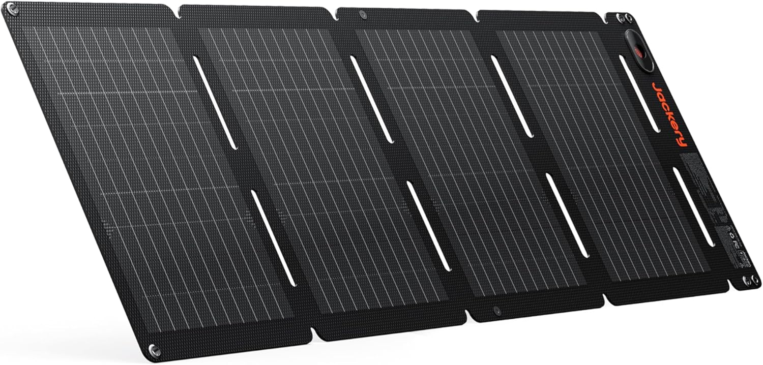 Jackery SolarSaga 40W Mini Solar Panel,Portable Solar Panels with USB-C & USB-A Ports,Book-Sized Foldable Solar Charger for Phones,Compatible with Jackery E300Plus, IP68 Waterproof for Hiking&Camping