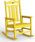 Ciokea Oversized Outdoor Rocking Chair, 380lbs Heavy-Duty Large Patio Rocker, Weather Resistant & Anti-Fade Porch Chair, High Back Cozy Rocking Chair for Outside, Fire Pit, Deck, Garden, Citron Yellow