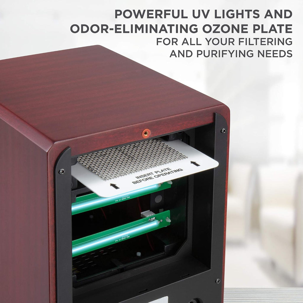 Ivation 5-in-1 Air Purifier & Ozone Generator For Up to 3,500 Sq/Ft, Ionizer & Deodorizer – Included 2 UV Lights, Photo-Catalytic and Carbon Filters, Eliminates Odors from Pets, Smoke, Food & More