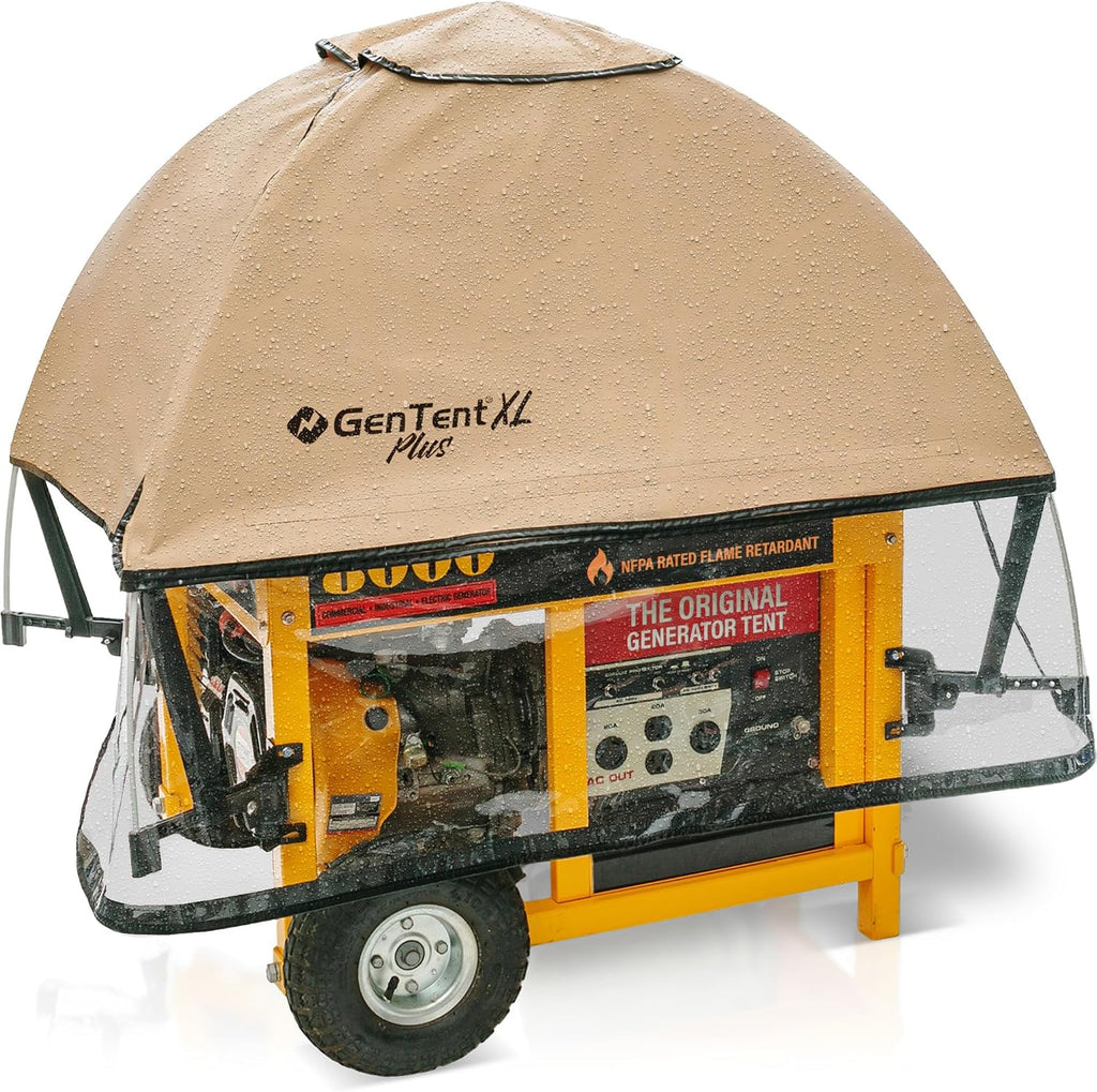 GenTent XL Open Frame Running Cover - Universal Adapter Kit Generator for Larger Generators Tent (Beige, XL - Plus)