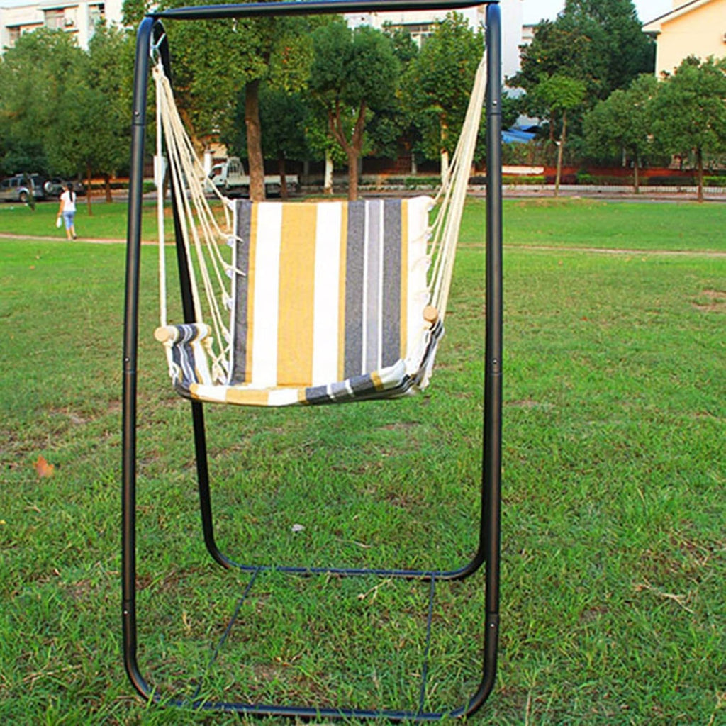 Swing Hammock Stand, A-Shaped Strong Load Bearing Hammock Stand, Anti-Deformed Hammock Chair Stand Swing Support Rack for Home or Outdoor (Black)