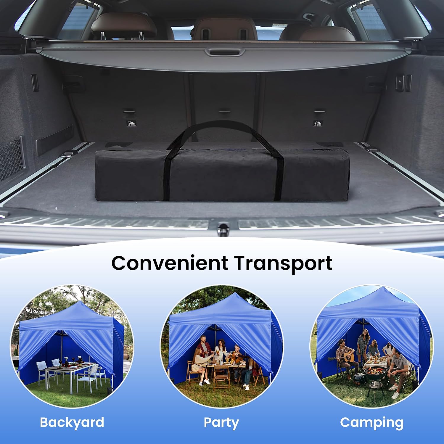 Pop Up Canopy Tent Instant Shelter, Portable Outdoor Sun Shade (Light Blue, 10x10 with Sidewalls)