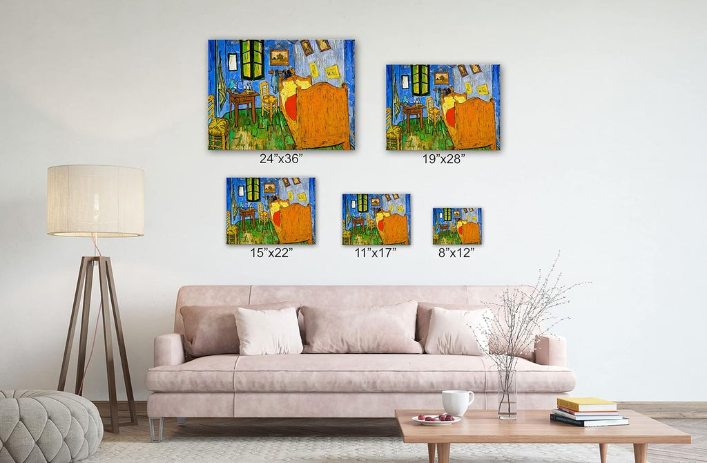 SpiritualHands Wheat Field with Cypresses Vincent Van Gogh Canvas Wall Art, The Starry Night Van Gogh Posters Self Portrait, Large Framed Wall Art Paintings for Wall Decorations for Bedroom (Vincent van Gogh Bedroom in Arles, 24' x 36' - Ready to Hang)