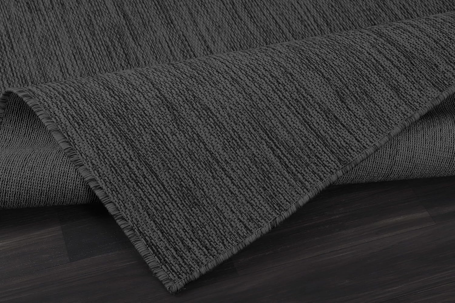 CAMILSON Outdoor Rug 9x12 Modern Area Rugs for Large Indoor and Outdoor Patios and Porches - Waterproof, Washable, Non-Shedding, Easy-to-Clean Outside Carpet (9 x 12, Solid - Dark Gray)