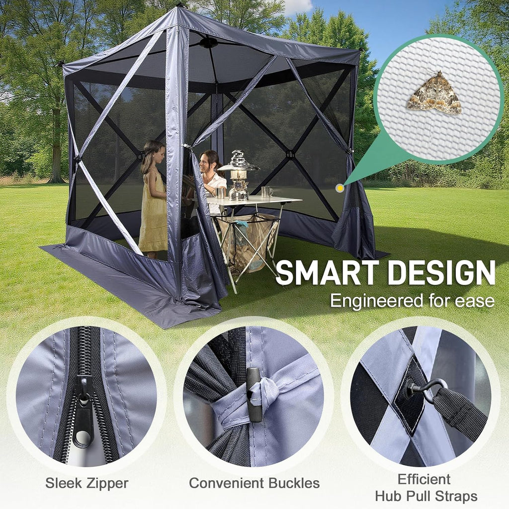 Outvita 7x7ft Instant Pop-Up Screen Tent - Outdoor Gazebo Canopy with Mosquito Netting & Carrying Bag - Versatile Pavilion Tent for Patios and Events