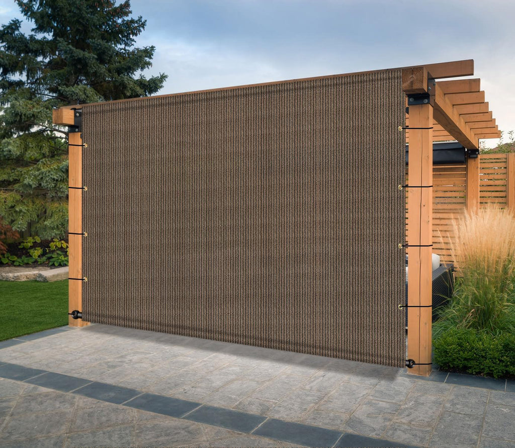 10' x 4' Universal Pergola Shade Cover Replacement Canopy with Grommets Weighted Rods Permeable for Outdoor Patio Porch Backyard Gazebo Brown
