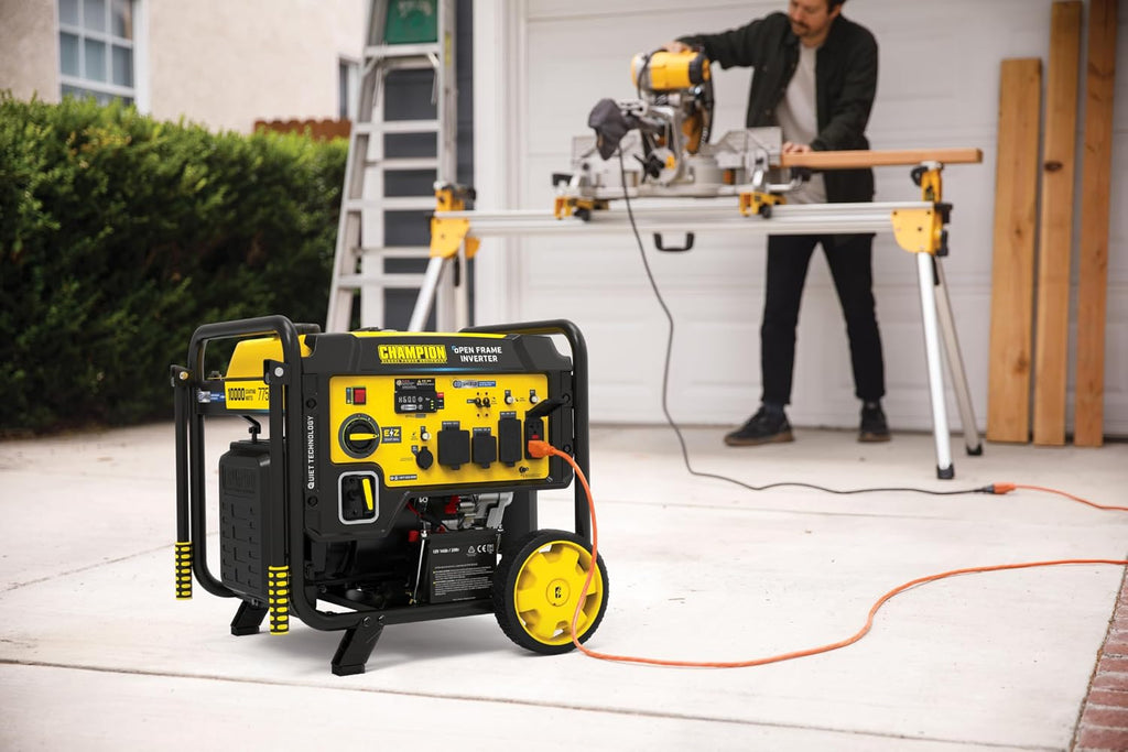Champion Power Equipment 10,000-Watt Electric Start Home Backup Portable Open Frame Inverter Generator with Quiet Technology and CO Shield