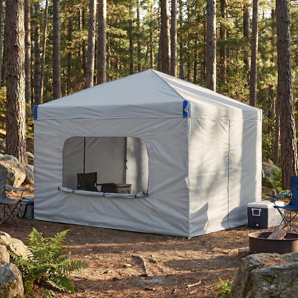 Aoodor 12x12 FT Pop-Up Canopy Tent with Roller Bag and Curtain - Portable Instant Shade, Sturdy Iron Frame, Water-Resistant 210D Oxford Fabric, UV Protection, Ideal for Camping and Outdoor Events