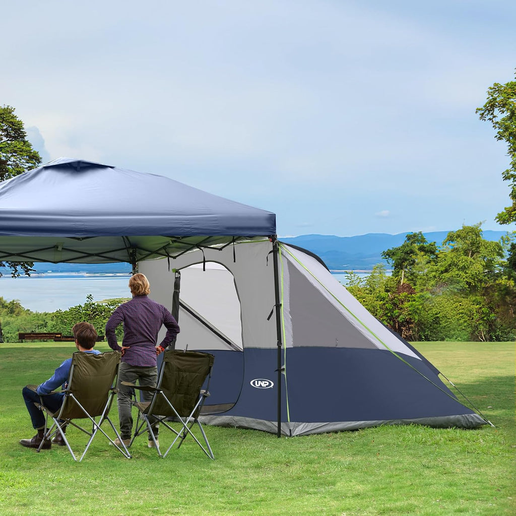 UNP Canopy Side Tent, Camping Cube Tents for Pop Up Canopies,Easy Up Side Tents for 4-Person, Fit with 10'x10' Outdoor Canopy Tent (Dark Blue)