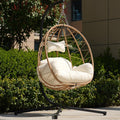 Egg Chair with Stand Hanging Swing Outdoor Indoor Rattan Wicker with UV Resistant Cushions and Pillow Gift for Kid Mom for Bedroom Patio Balcony Nest Chair