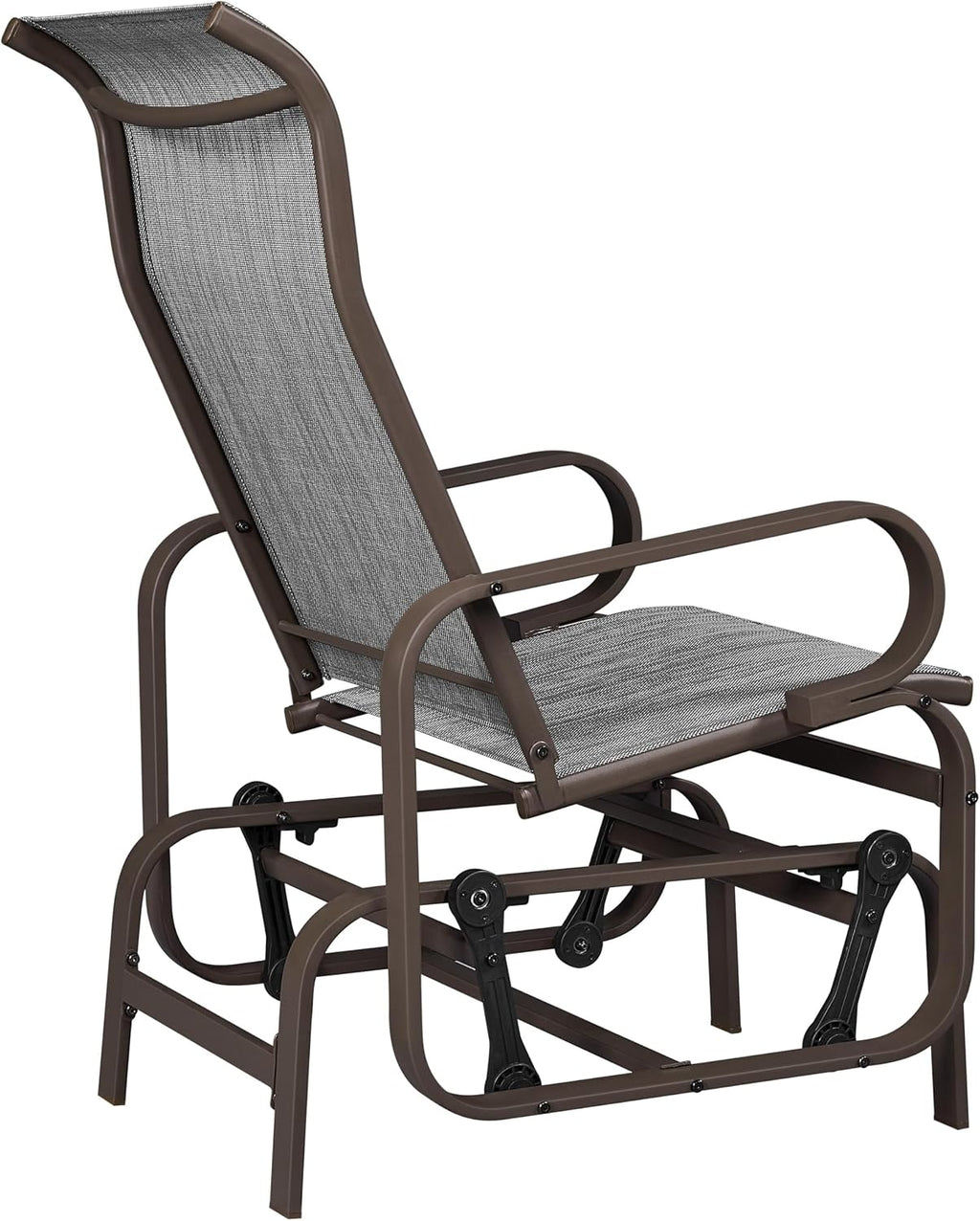 Yaheetech Outdoor Patio Glider, Rocking Lounge Chair with Sling Fabric and Steel Construction for Porch Patio Balcony Set of 2