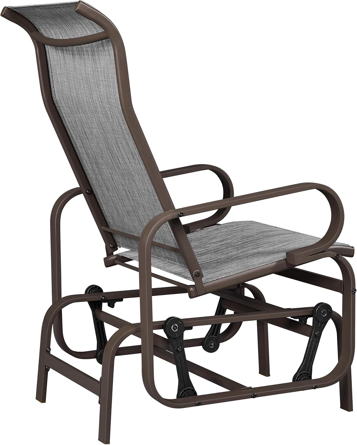 Yaheetech Outdoor Patio Glider, Rocking Lounge Chair with Sling Fabric and Steel Construction for Porch Patio Balcony Set of 2