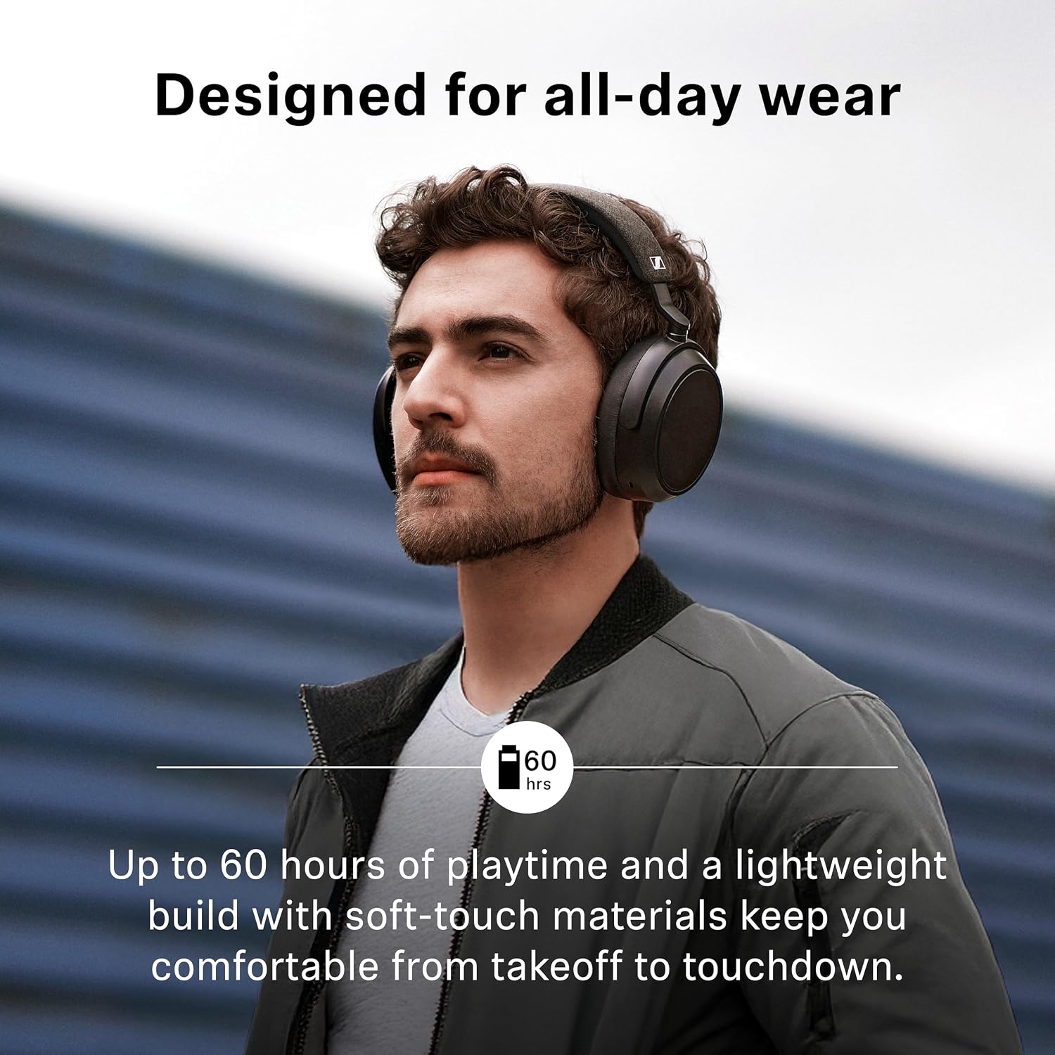 Sennheiser Momentum 4 Wireless Over-Ear Headphones - Bluetooth Headset for Clear Calls with Adaptive Noise Cancellation, Up to 60HR Playtime, Folding Design, Brown