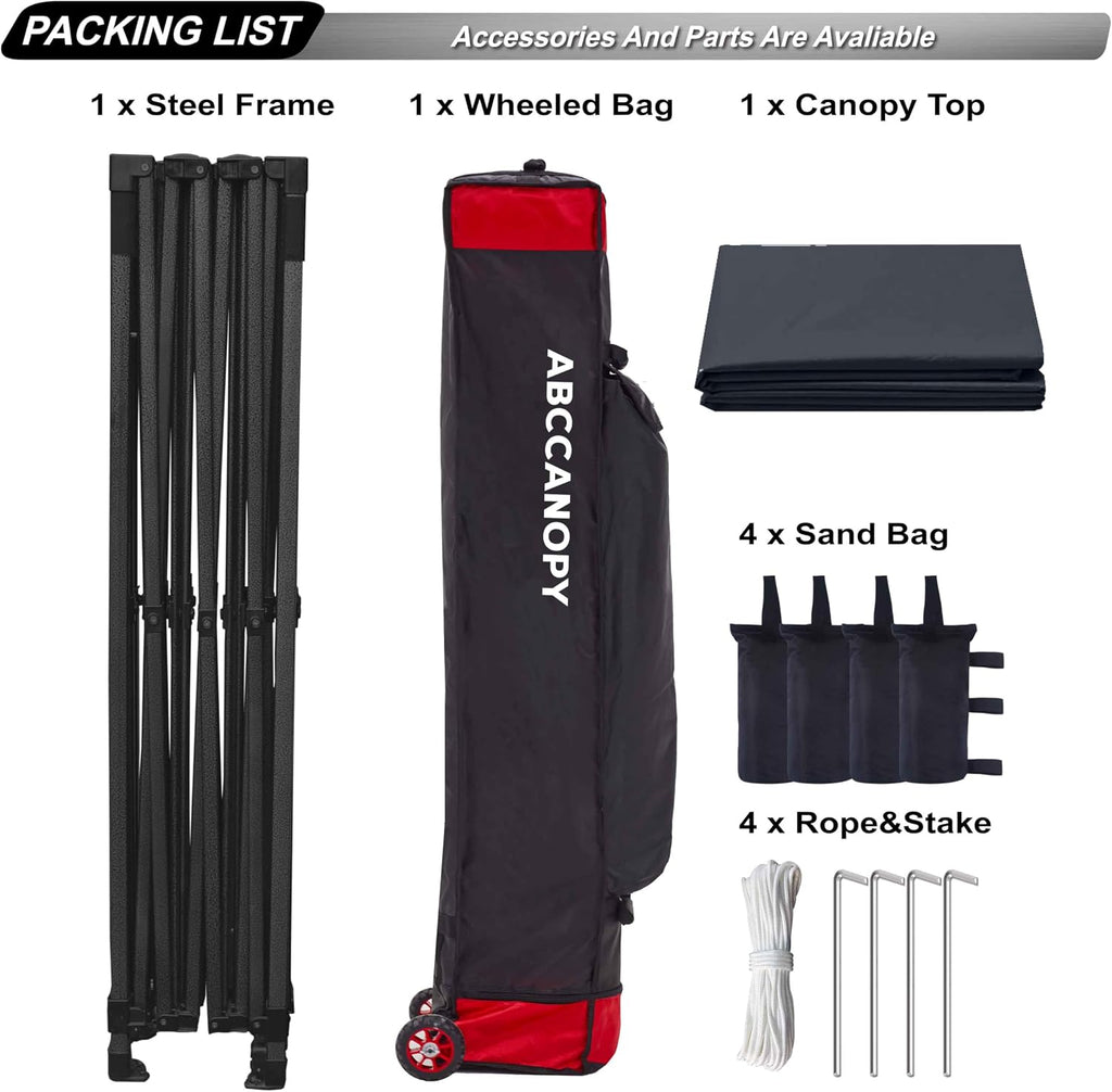 ABCCANOPY Patio Pop Up Canopy Tent 8x12 Commercial-Series (Black)