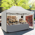 Quictent 10x15 Heavy Duty Pop up Canopy Tent with 3 Removable Sidewalls, Commercial Grade Instant Shelter with Wheeled Bag for Outdoor, Parties, Markets, 600D PU Coated UPF 50+ Sun Shield