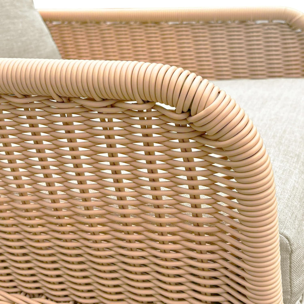 Christopher Knight Home Nadine Patio Rocking Chair, Wicker Rocker, Wood Leg Rocking Chair, PE Rattan Wicker Chair, Rocking Chair with Cushions, Comfort Wicker Rocker for Backyard Balcony Porch, Beige
