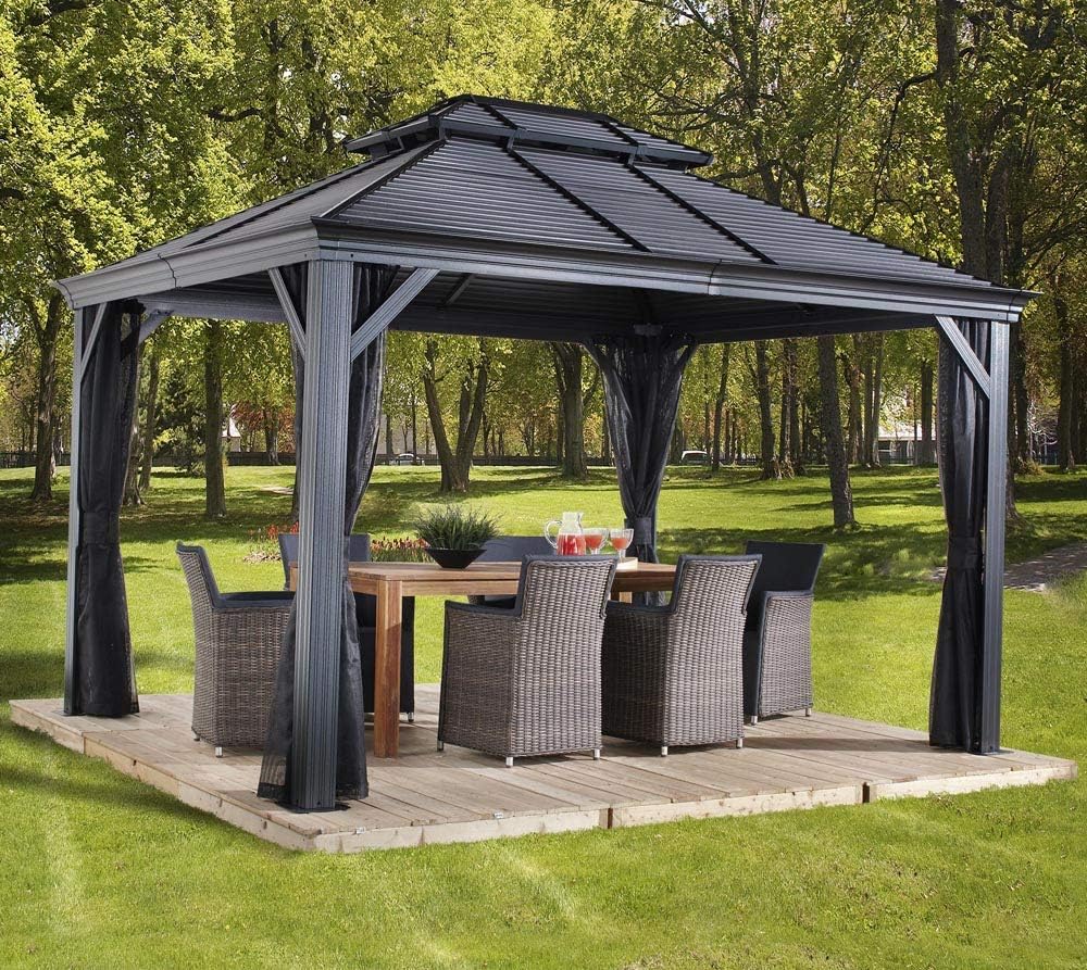Sojag Outdoor 12' x 16' Mykonos Double Roof Hardtop Gazebo Outdoor Sun Shelter