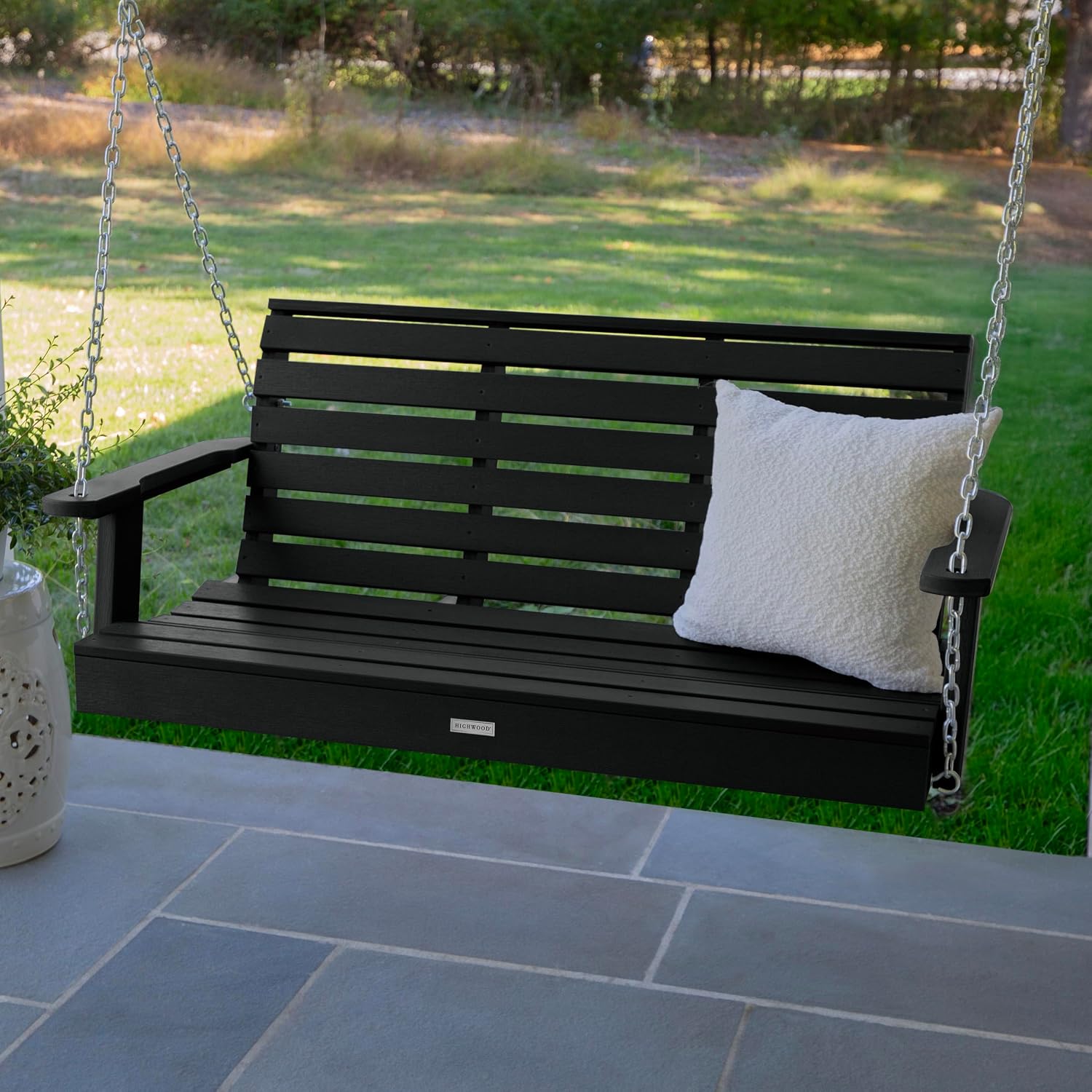 highwood Weatherly Porch Swing, 4 Feet, Black