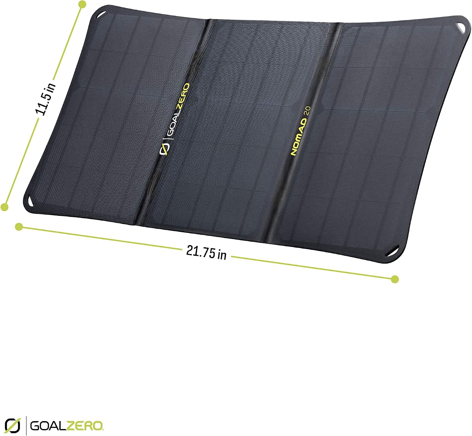 Goal Zero Nomad 20, Foldable Monocrystalline 20 Watt Solar Panel with 8mm + USB Port, Portable Solar Panel Charger. Lightweight 18-22V 20W Solar Panel Charger with Adjustable Kickstand