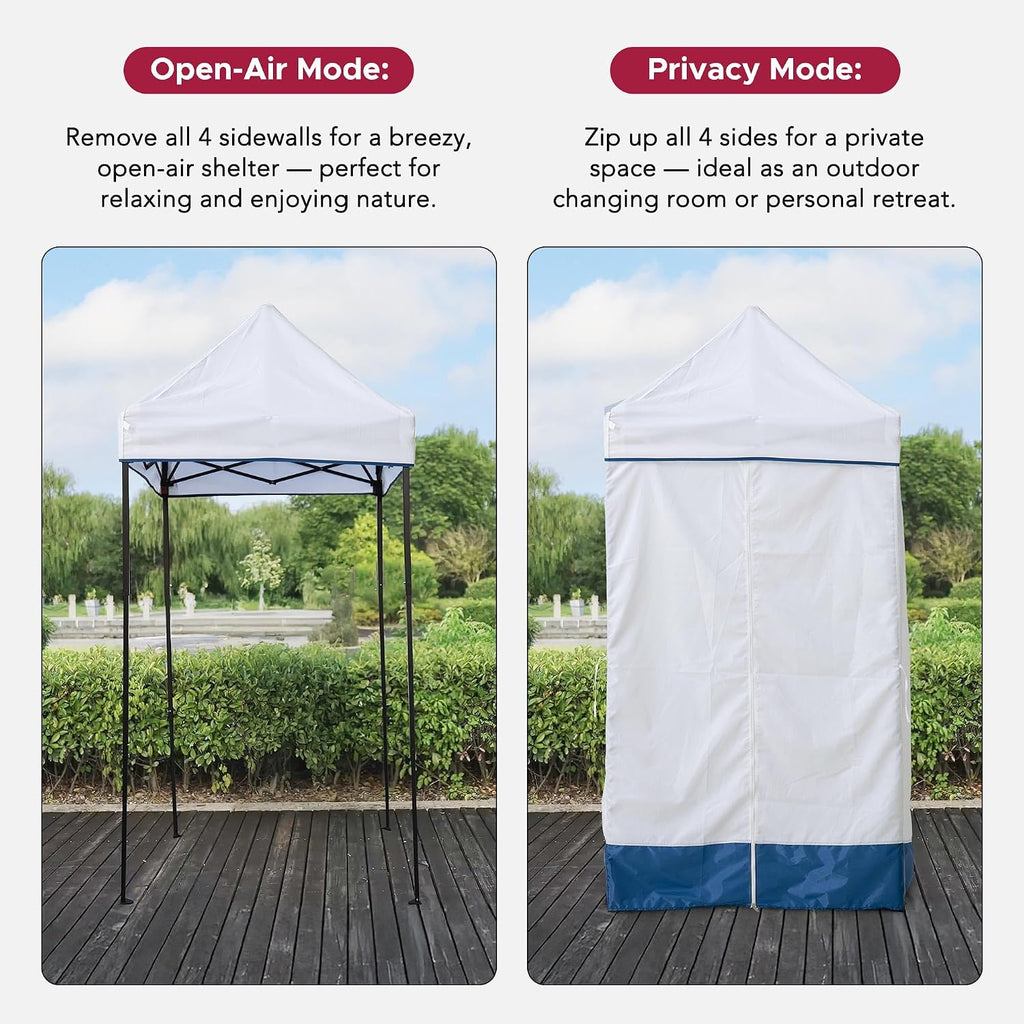 SUNJOY 4 x 4 Pop-Up Canopy Tent, Portable Instant Privacy Changing Tent, Toilet Stall with Sidewalls, Light Weight Sun Shelter with Carry Bag, for Camping and Beach, Navy