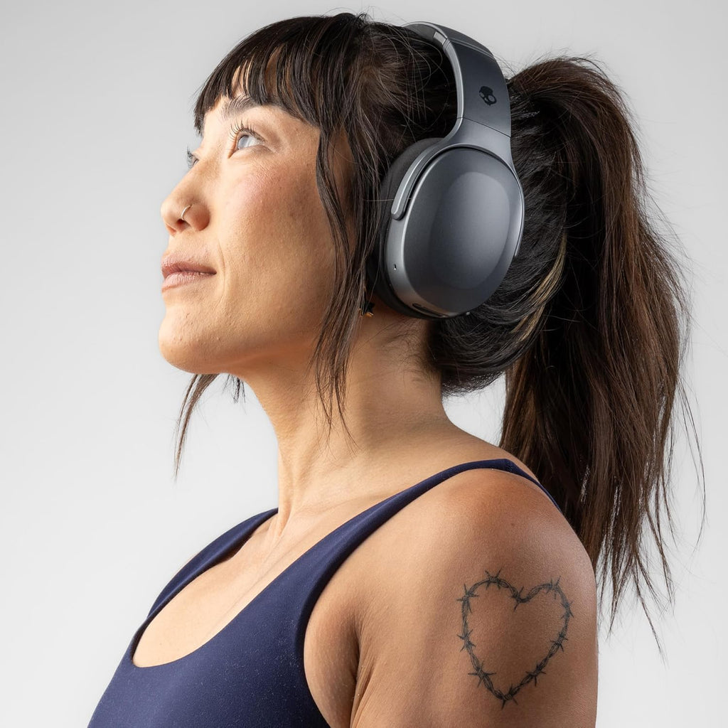 Skullcandy Crusher 540 Active Wireless Bluetooth Headphones with Multi-Sensory Bass, Noise Isolating Over-Ear Fit, Sweat and Water Resistant, 40 Hours Battery, Microphone for iPhone Android - Coal