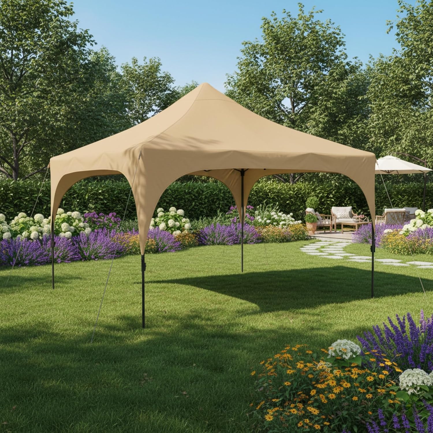 Garden Winds Reinforced RipLock 350 Replacement Canopy Top Cover Compatible with Coleman Instant 12' x 12' Canopy Model 2000024115, 2000035987 - Beige